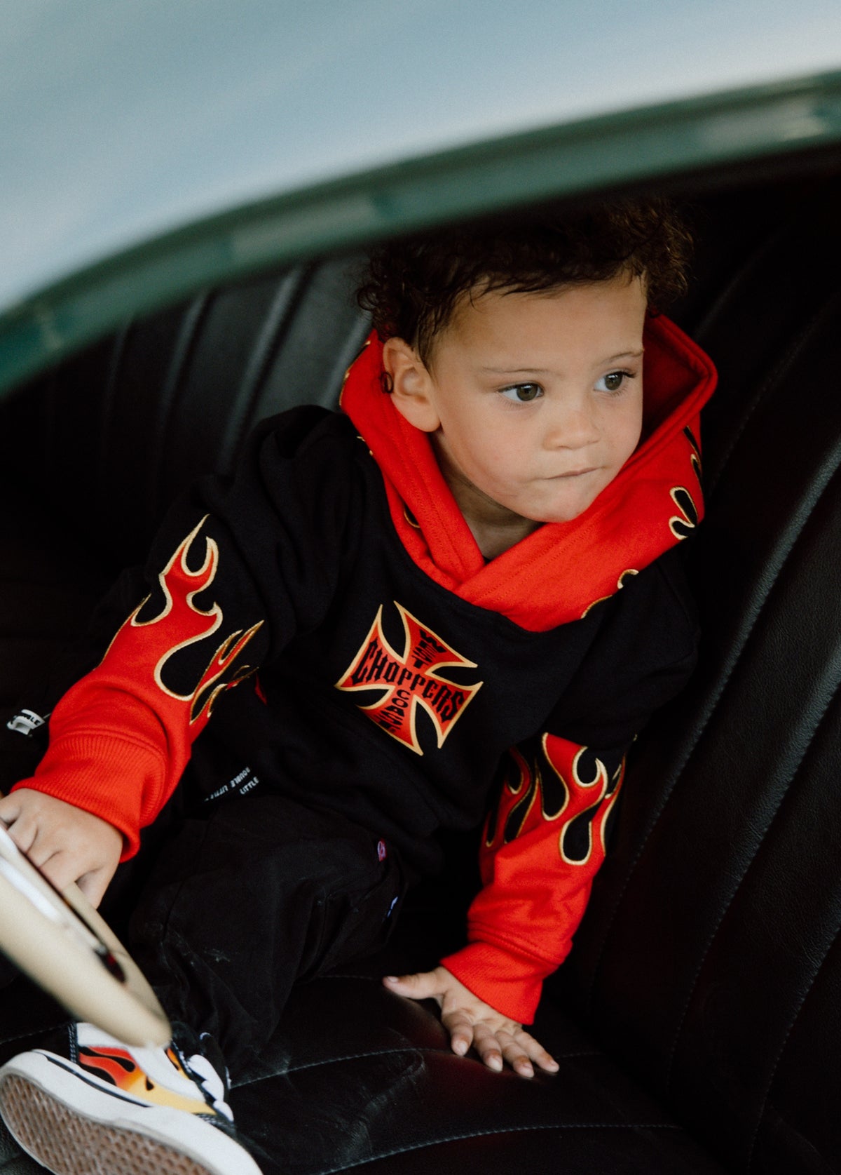 West Coast Choppers Flame Hoodie Red - Little Trouble | Little Trouble