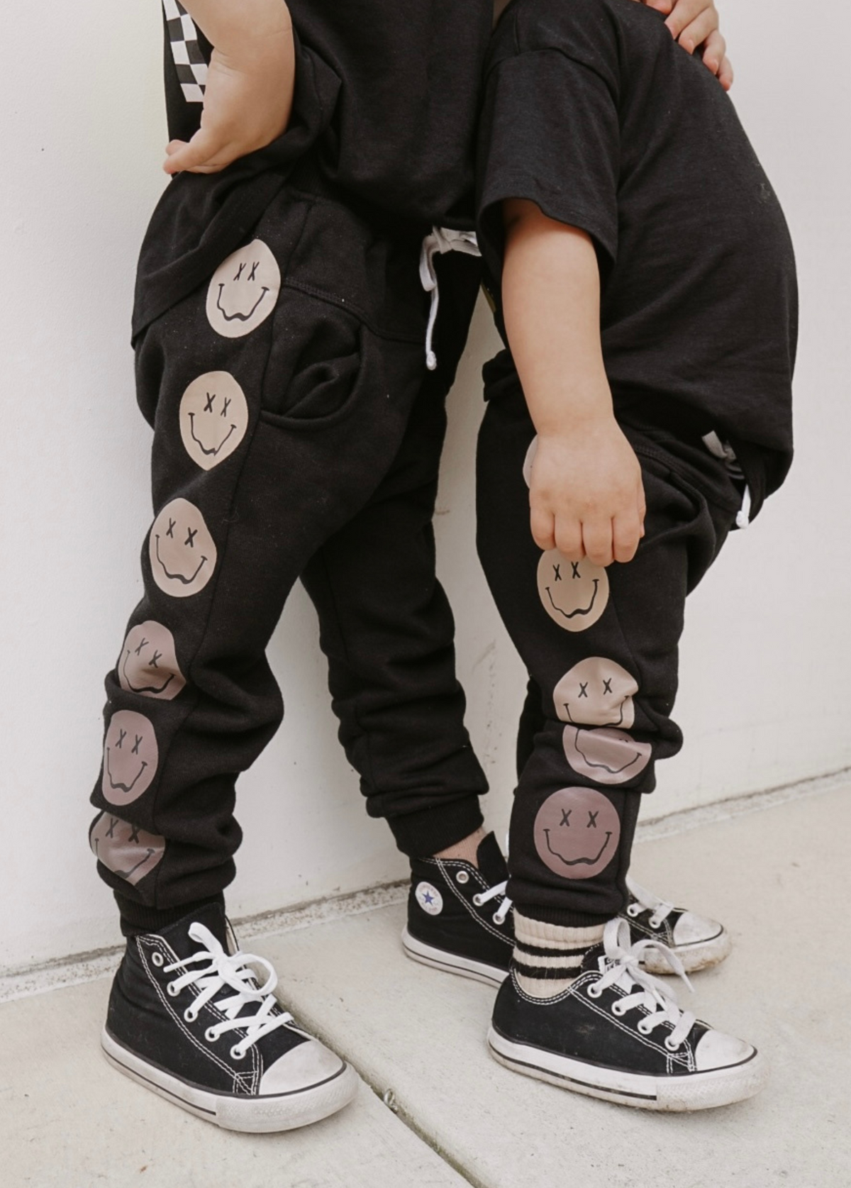 Happy face charcoal shorts toddler main image 0