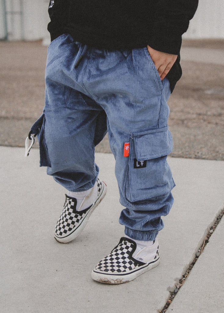 Dusty Blue Cord Cargos