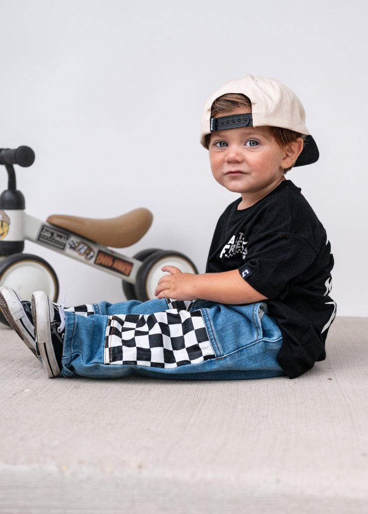 Checker Patch Baggy Jeans