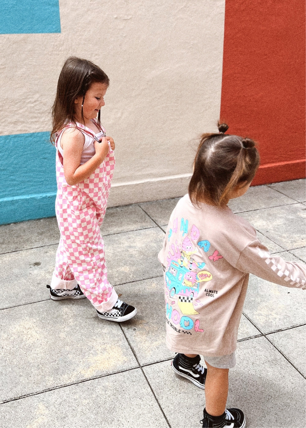 ボトムス bel&bow Checkerboard Overall 1y Little Trouble Checkered Overalls | Little Trouble