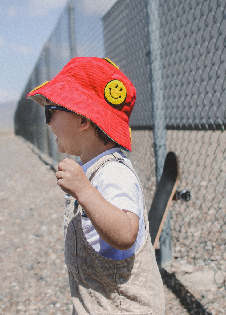 Smiley Bucket Hat Red
