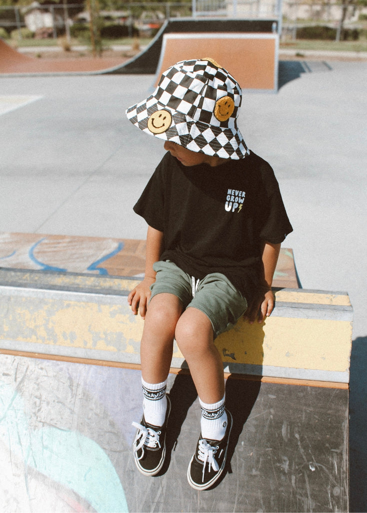 Smiley Bucket Hat Checkers