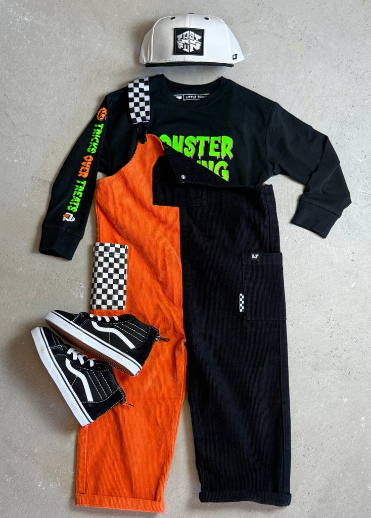 Colorblock Orange Overalls