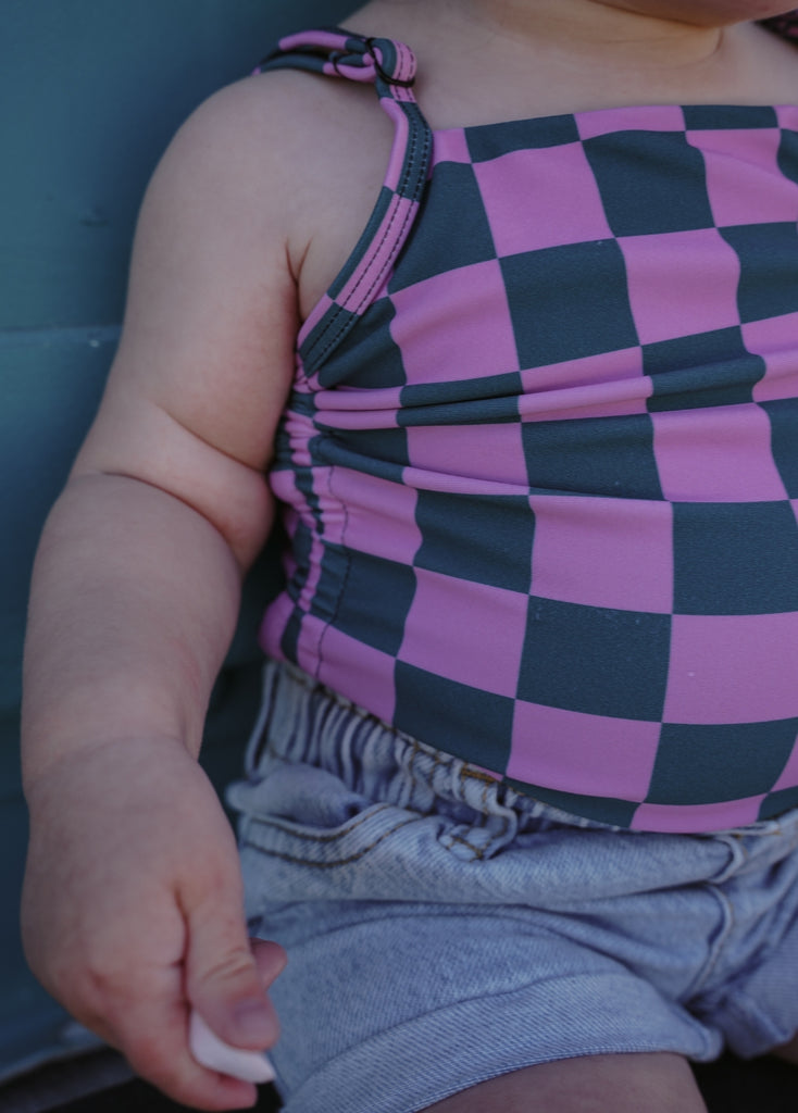 Pink Punch Checkers One Piece