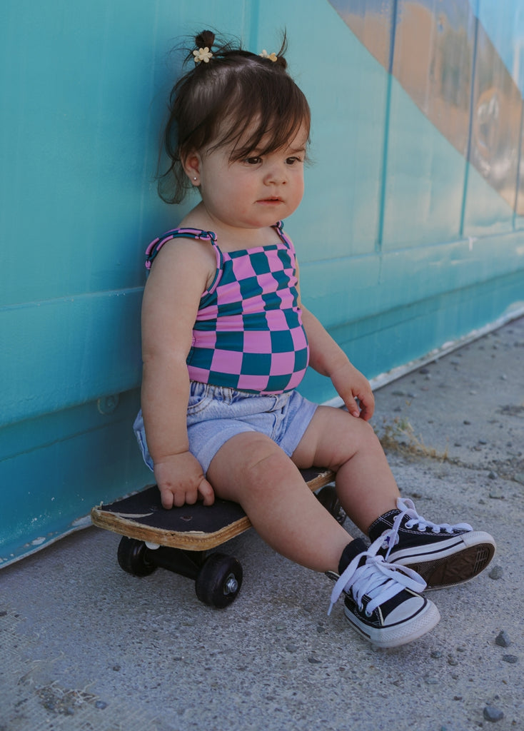 Pink Punch Checkers One Piece