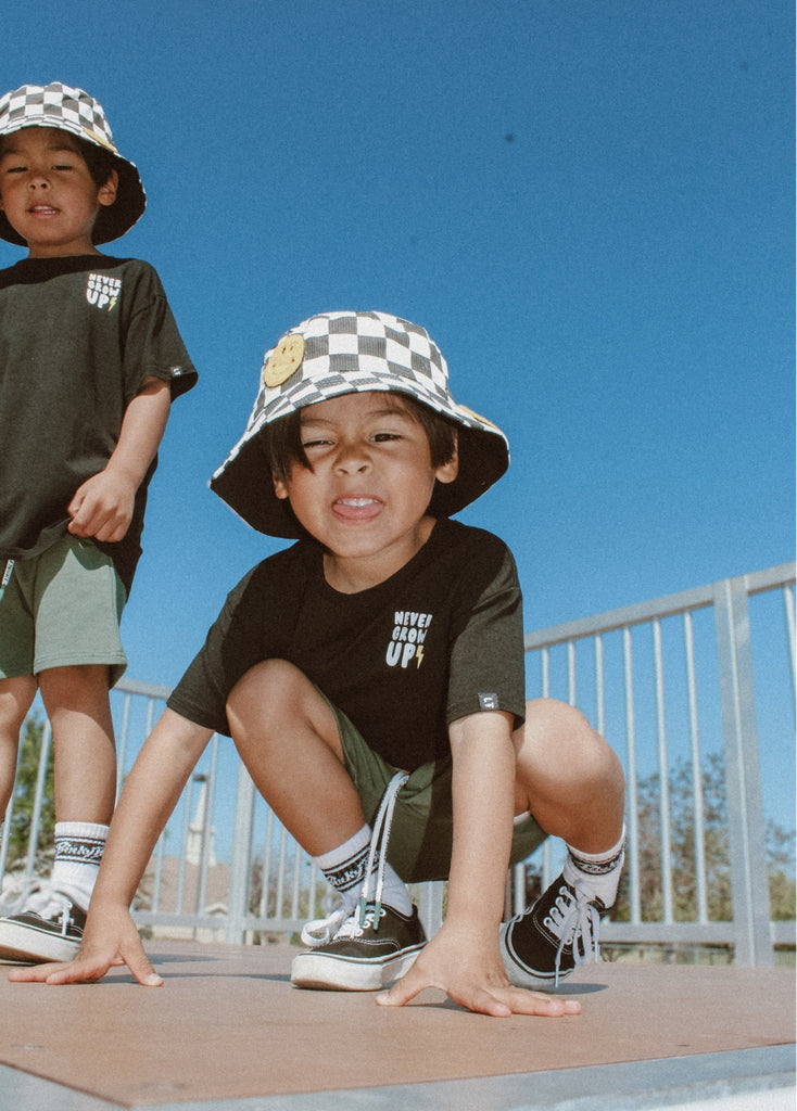 Smiley Bucket Hat Checkers