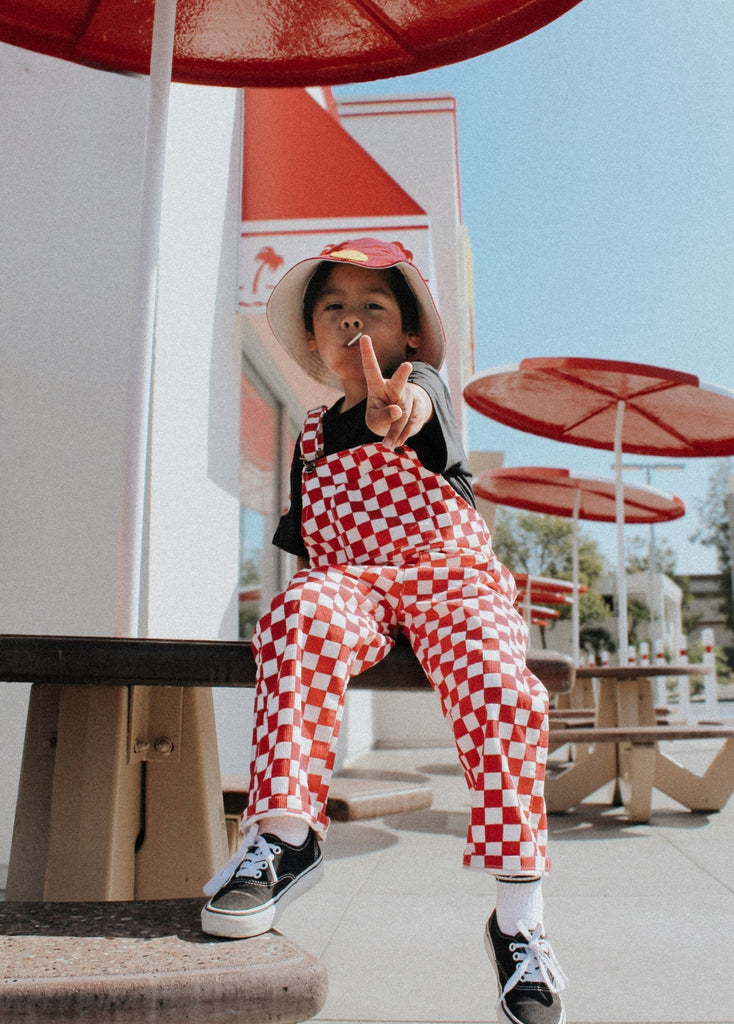 Red Checker Overalls