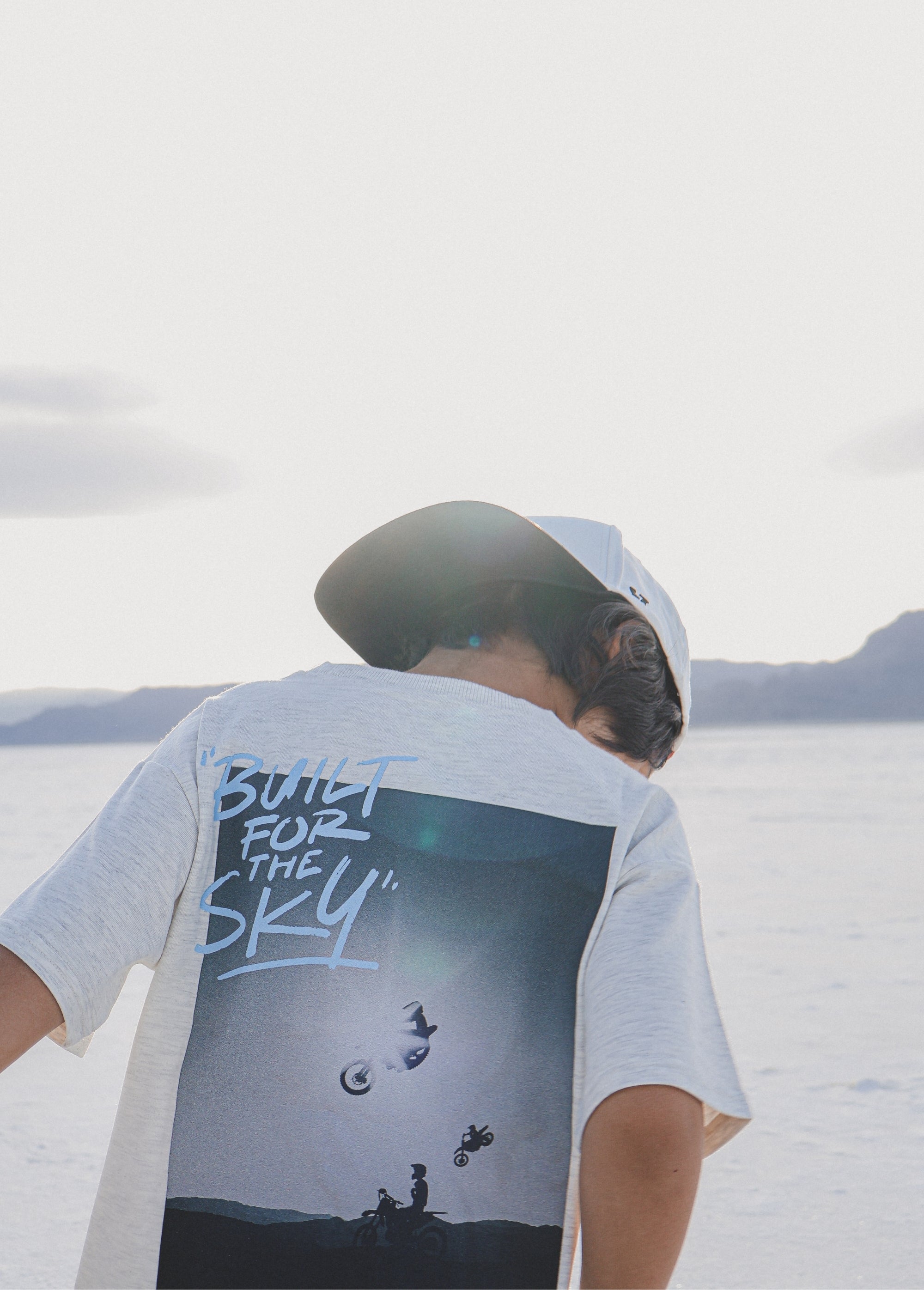 Free Ride Moto Graphic Tee for Boys in Grey