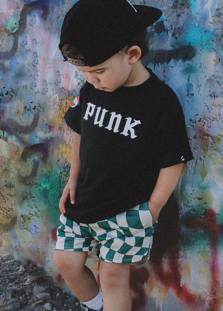 Green Checker Basketball Shorts